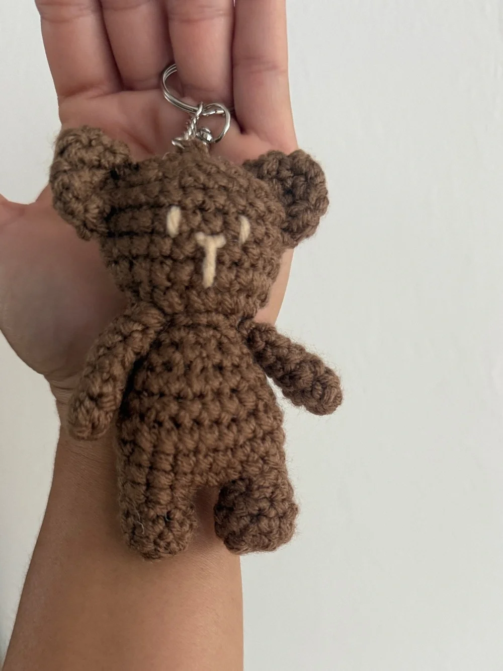 Handmade Crochet Brown Bear Keychain Amigurumi